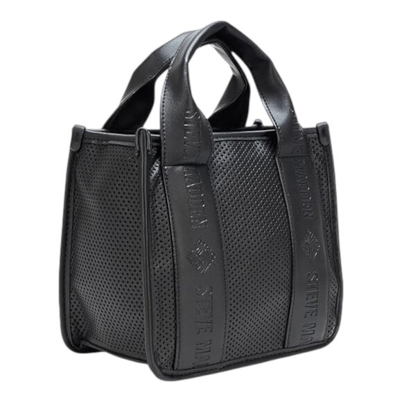 Steve Madden Bwebber Perforated Crossbody Satchel Bag in Black Edgy Everyday - Picture 11 of 11